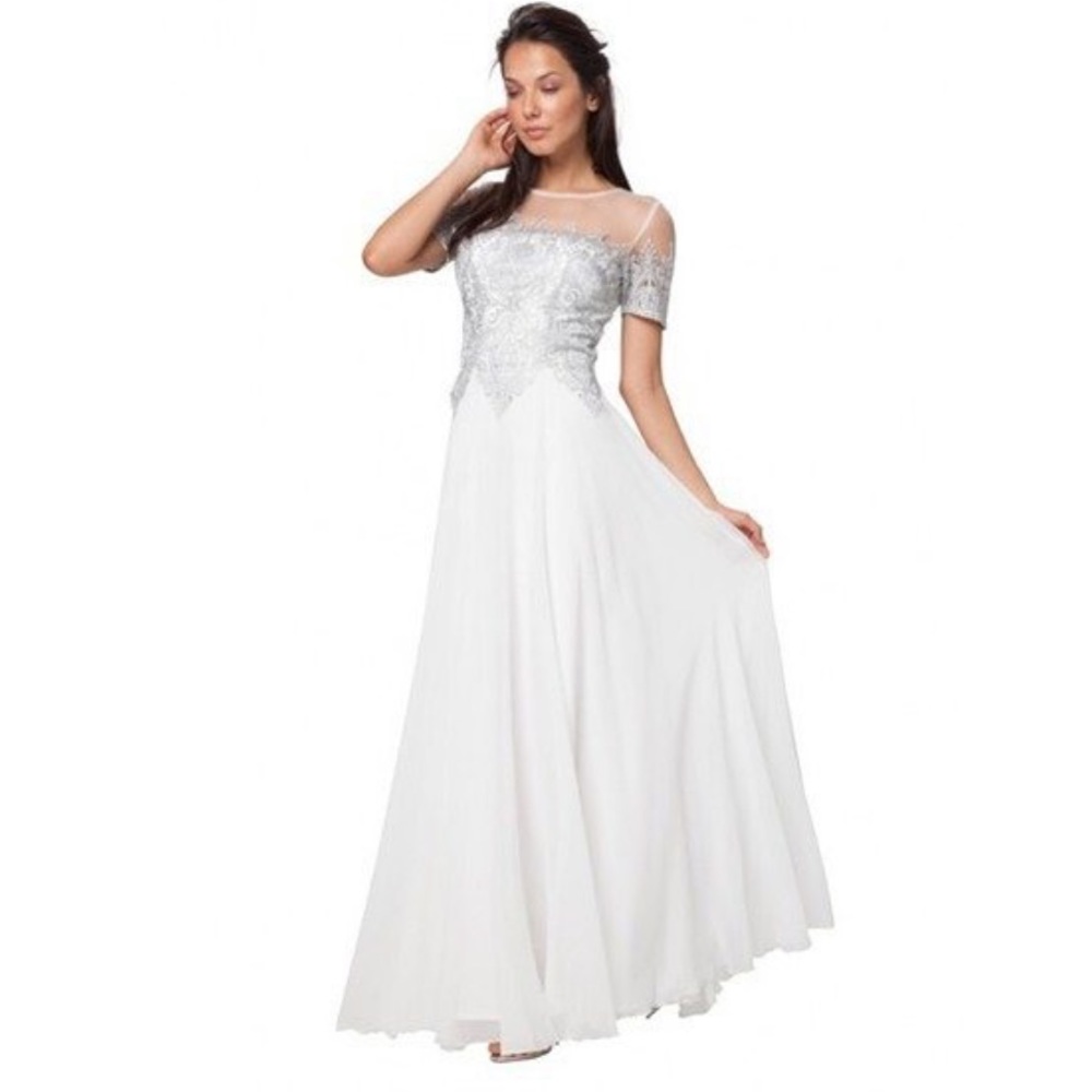 White and silver dress